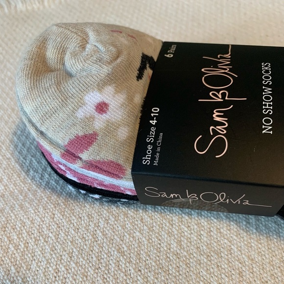 ❤️Sam & Olivia Floral and Solid Ankle Socks, 6 Pairs, NEW Shoe Size 4-10 - Picture 6 of 13